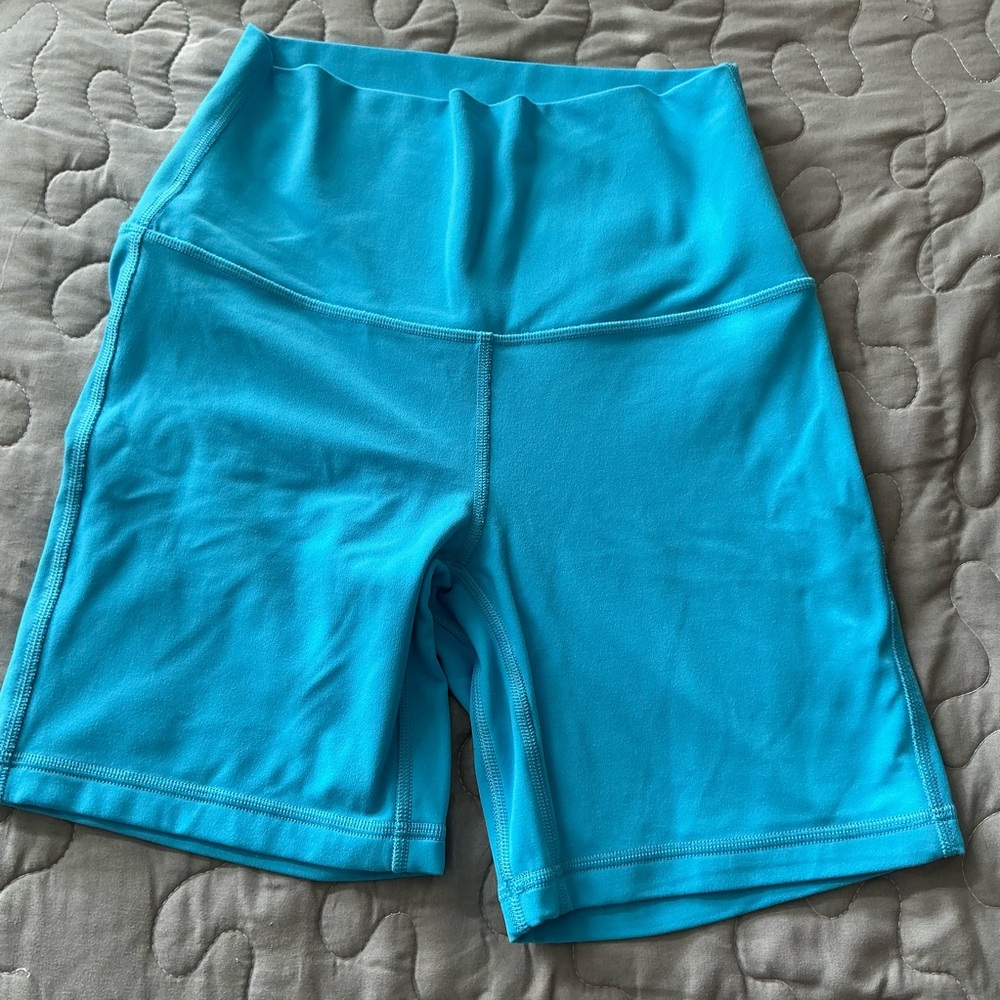Lululemon Align Biker Shorts Blue High Waisted Yoga Size 4